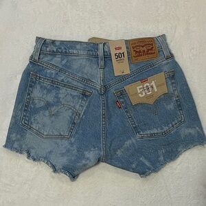 Levi's Women's Light Blue Distressed Jean Shorts